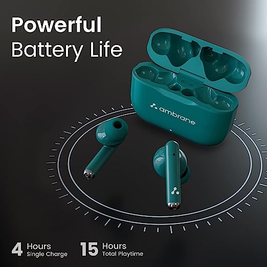 Ambrane Dots 38 Bluetooth Truly Wireless in Ear Earbuds with Mic (Green) Ambrane Dots 38 Bluetooth Truly Wireless in Ear Earbuds with Mic (Green)